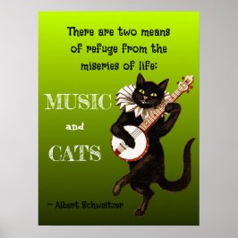 Poster dois meios de refúgio, o Music Cats Schweitzer
