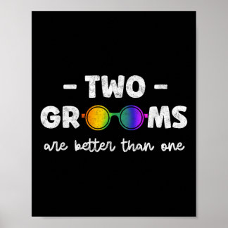 Poster Dois Noivos São Melhores Que Um Tee Lgbt Gay Bache