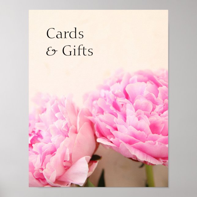 Poster Dois peonies - presentes cor-de-rosa (Frente)