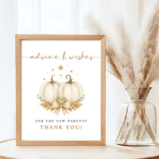Poster Dois Pequenos Abóboras Doces Sinal de Conselho par