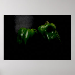Poster Dois pimentões verdes no inverno