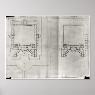 Poster Dois planos para o primeiro projeto para o Louvre