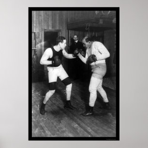 Poster Dois pugilistas, Jeffries e Berger, Sparring 1909