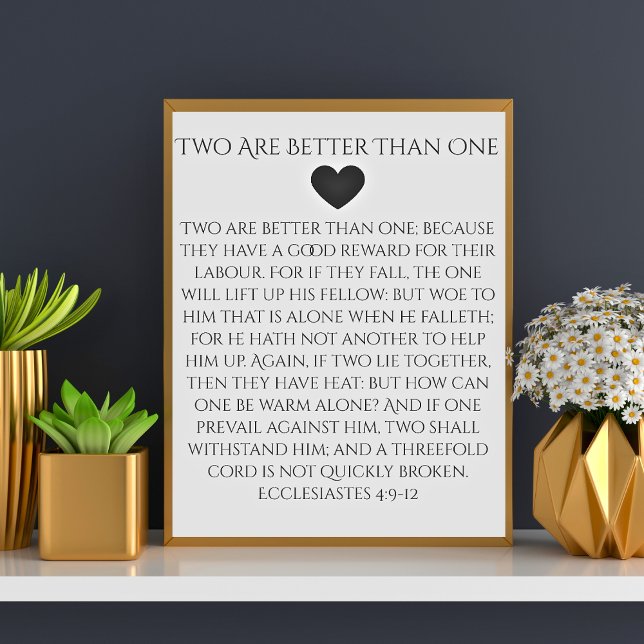 Poster Dois são Melhores que Um Eclesiastes 4:9 Casamento (Criador carregado)