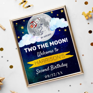 Poster Dois Sinal De Boas-Vindas Do segundo aniversário 