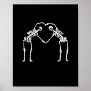 Poster Dois Skeleton Hearts Mãos Clássicas