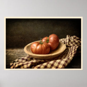 Pôster Dois tomates vermelhos em uma bacia