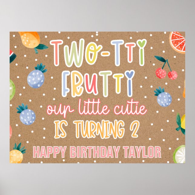 Poster Dois-tti Frutti- 2º Aniversário Tema Frutas (Frente)