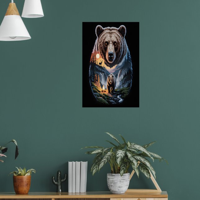 Poster Dois ursos na floresta escura 2 (Sala de Estar 1)