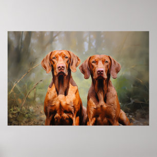 Poster Dois Vizslas húngaros