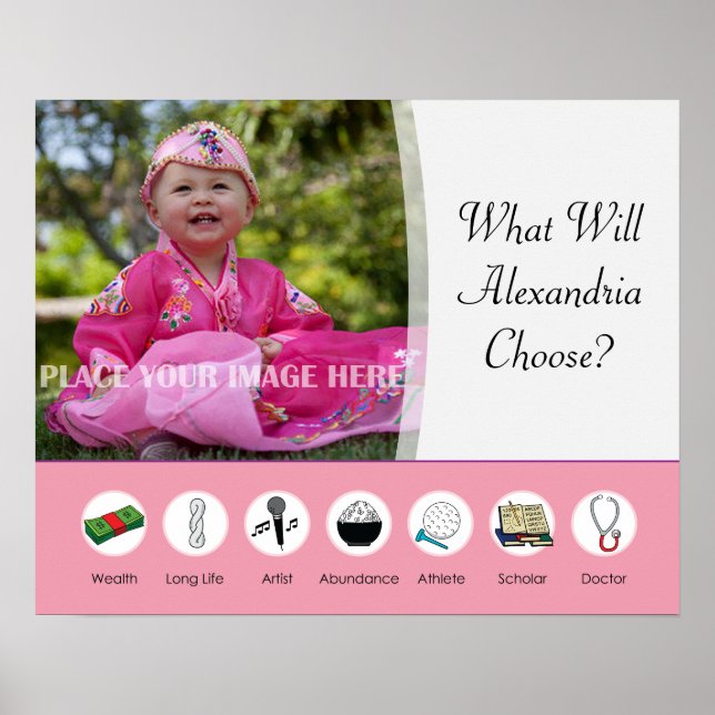 Pôster Doljabi Doljanchi Dol Coreano 1rua Primeiro aniver (Frente)