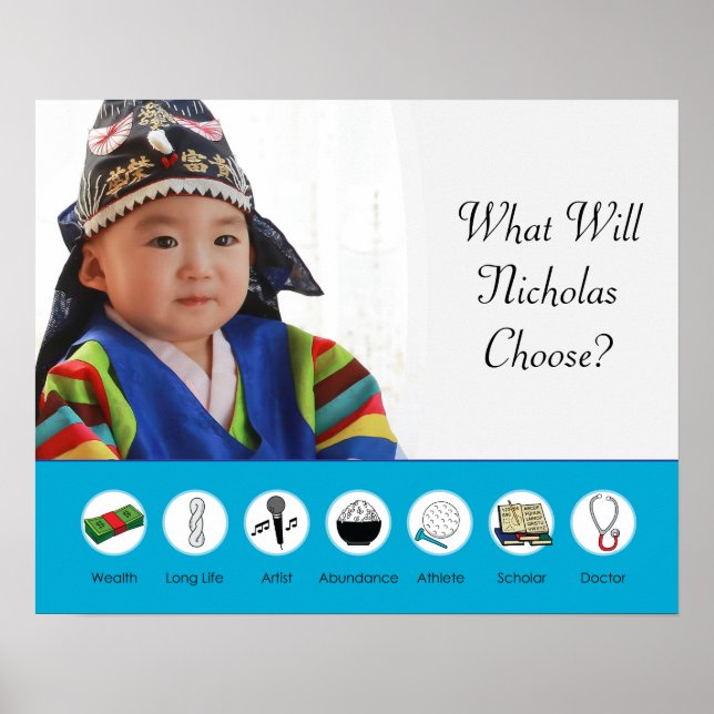 Pôster Doljabi Doljanchi Dol Coreano 1rua Primeiro aniver (Frente)