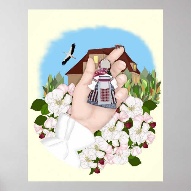 Poster Doll Do Partido Ucraniano, Motanka. Casa nativa (Frente)