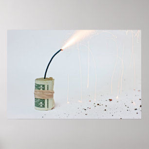 Poster Dollar Bomb on Light Background