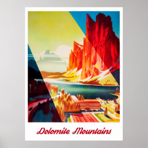 Poster Dolomite Mountain, Itália