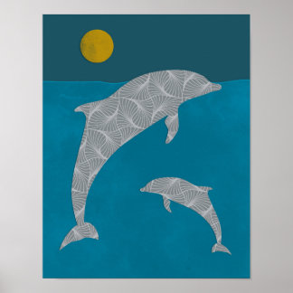 Poster Dolphin Poster, Dolphin Wall Decor, Dolphin Print