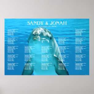 Pôster Dolphin Wedding Tropical Seating Chart