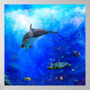 Poster Dolphin World "WIND ON WATER"