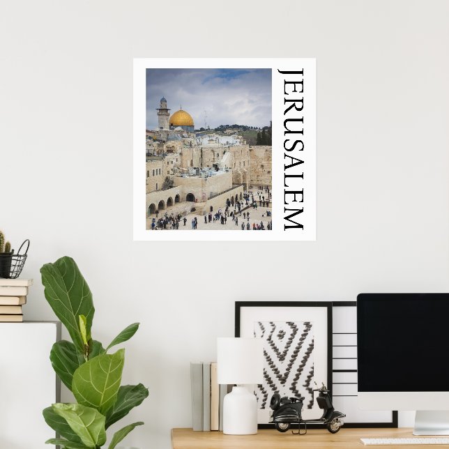 Poster Dome of the Rock | Praça do Muro Ocidental, Jerusa (Escritório em casa)