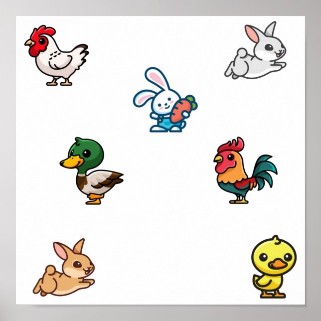 Poster Domestic animal collection (Frente)