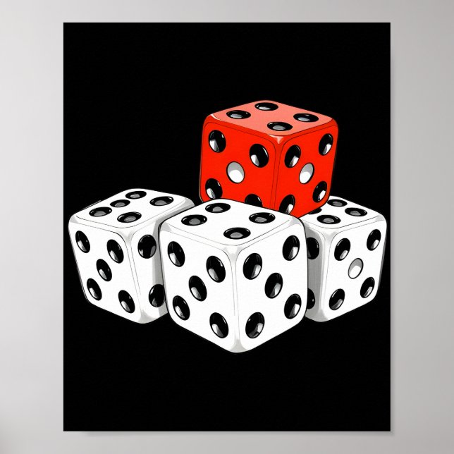 Poster Dominante Red Dice - Tema Estratégico do Jogo (Frente)