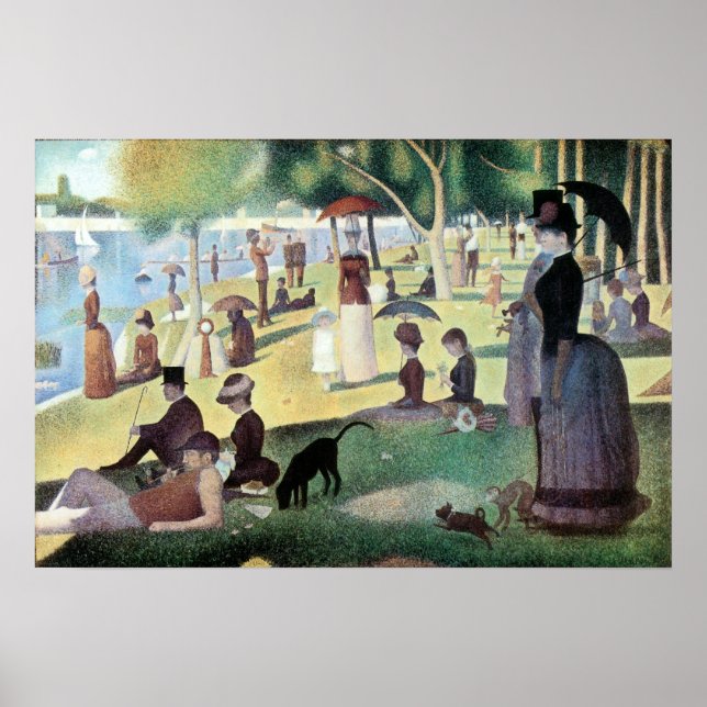 Poster Domingo à tarde, Ilha La Grande Jatte, por Seurat (Frente)