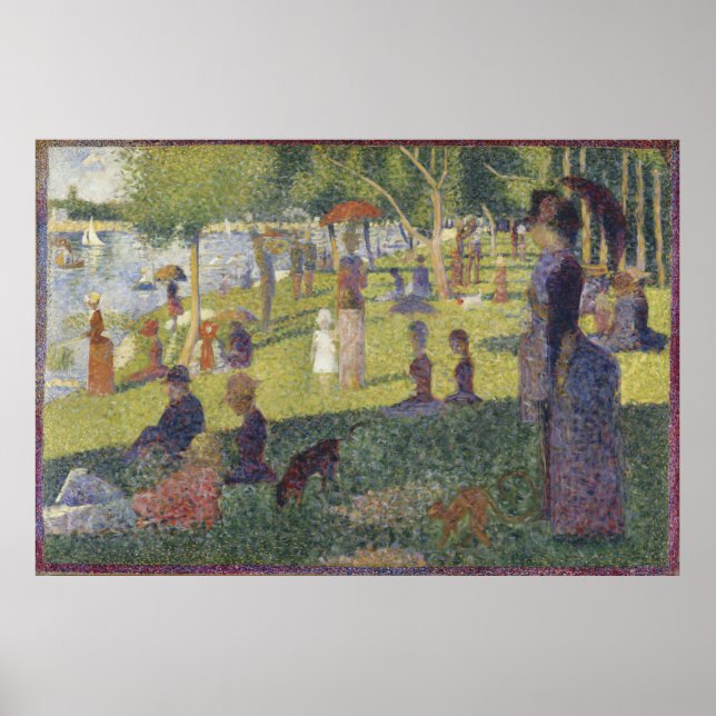 Poster Domingo À Tarde Ilha La Grande Jatte Seurat (Frente)
