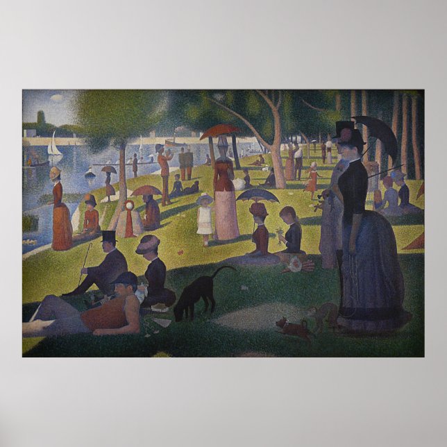 Pôster Domingo à tarde na ilha de La Grande Jatte (Frente)