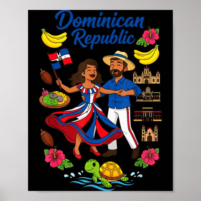 Poster Dominican Republic Culture Dancing Travel  (Frente)