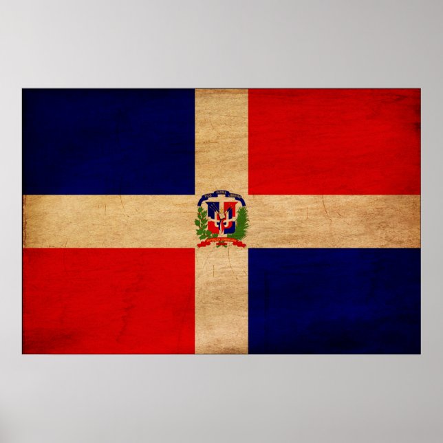 Pôster Dominican Republic Flag (Frente)