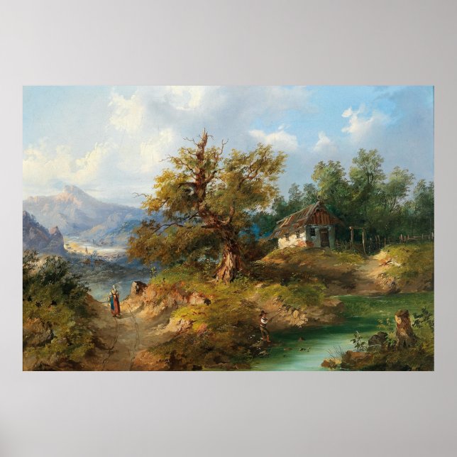 Poster Dominik Schufried Uma Paisagem Montanhosa com... (Frente)