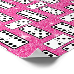 Poster Domino Peças Domino Domina Conselho Jogo Rosa Gli