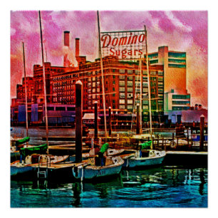 Pôster Domino Sugars em Dawn, Baltimore, Maryland