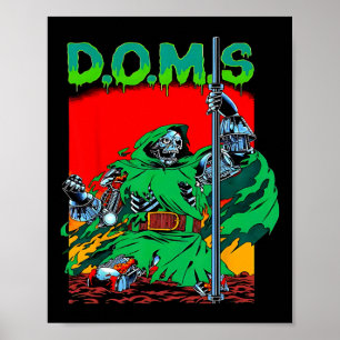 Poster Doms Musculatura Engraçada Gym Elevação de Peso Mo