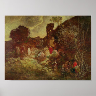 Poster Don Quixote and Sancho Panza, c.1865