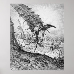 Poster Don Quixote e os Windmills