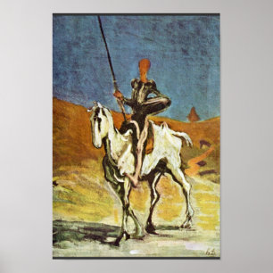 Pôster Don Quixote e Sancho Panza por Daumier Honoré