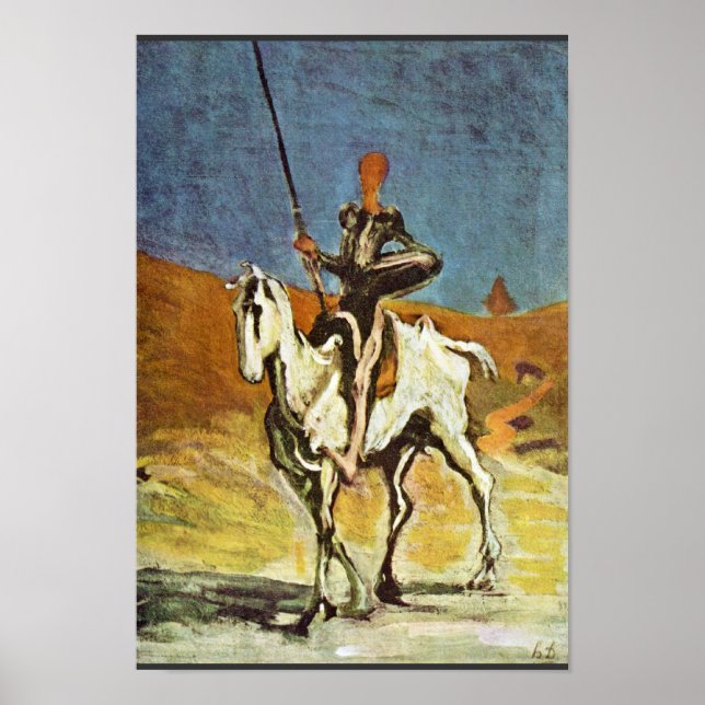 Pôster Don Quixote E Sancho Panza Por Daumier Honoré (Sej (Frente)