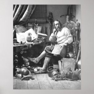 Pôster Don Quixote Em Seu Estudo
