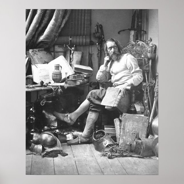 Pôster Don Quixote Em Seu Estudo (Frente)