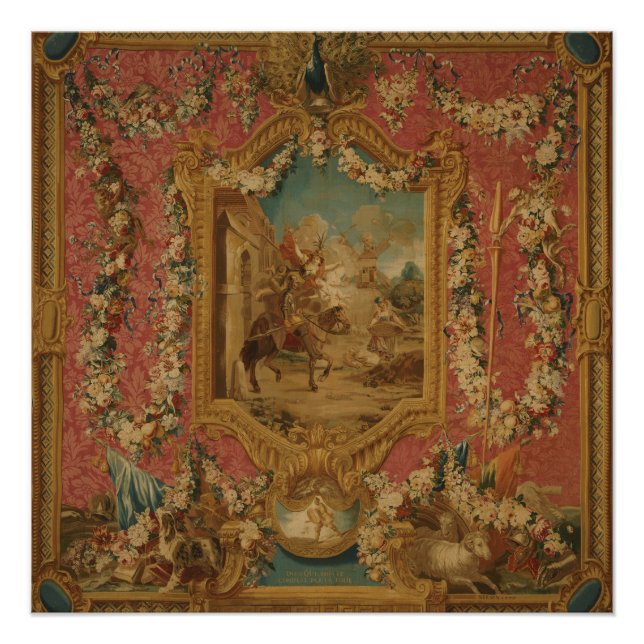 Pôster Don Quixote Guided by Folly, 18th century tapestry (Frente)