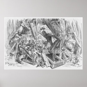 Pôster Don Quixote lutando contra marionetas