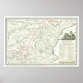 Pôster Don Quixote Route Map-Mapa da Ruta del Quijote