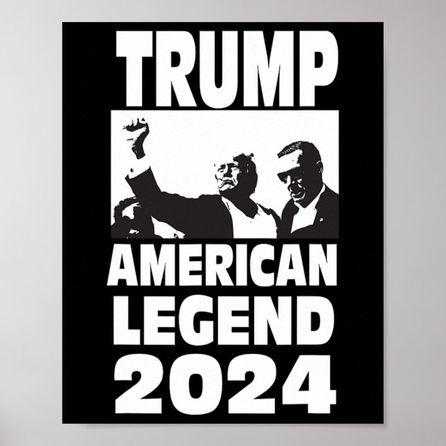 Poster Don Trump 2024 à prova de bala nunca renove a lege (Frente)