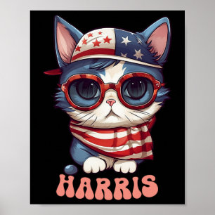Poster Dona de Gato sem Filhos Para Kamala Harris Damas d