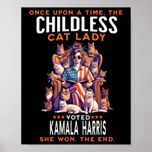 Poster Dona do Gato Divertida Kamala Harris 2024 Dona de