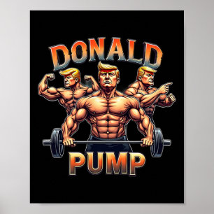 Poster Donald Bomba Músculo Engraçado Academia Meme 