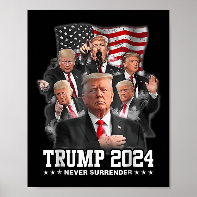 Poster Donald J Trump 2024 Nunca Rende 1 (Frente)