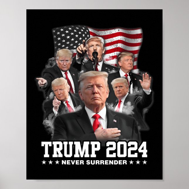 Poster Donald J Trump 2024 Nunca Renderize (Frente)