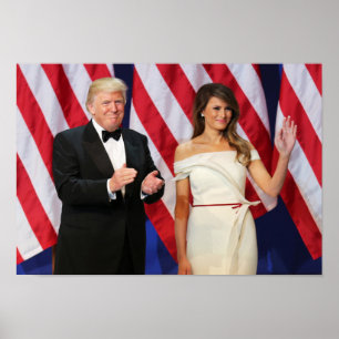 Pôster Donald & Melania Trump Na Inauguração